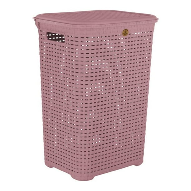 Canasto para Ropa Plástico Cesto 57 cm Ratán Rosa La Ardilla La Ardilla Canasto Rosa