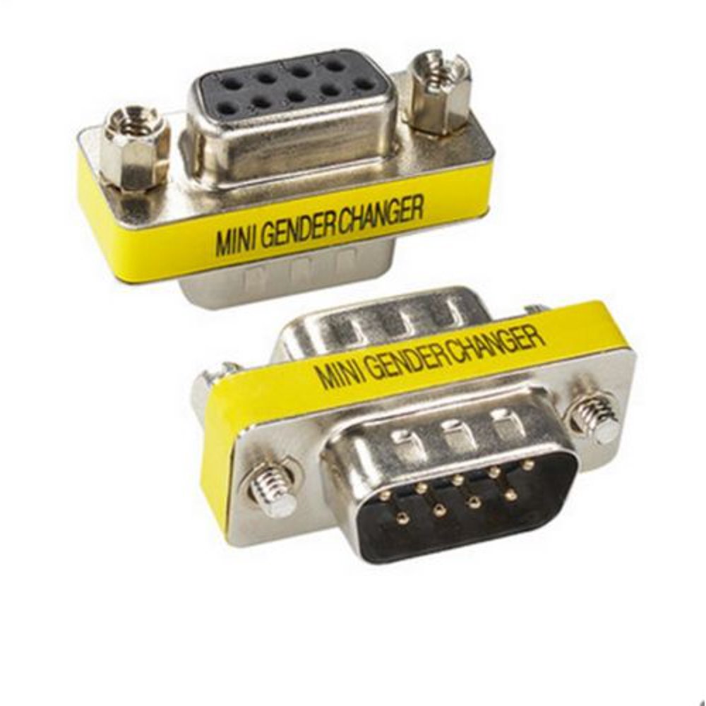 2 X 9 Pin RS232 DB9 Male to Female Serial Cable Gender Changer Coupler
