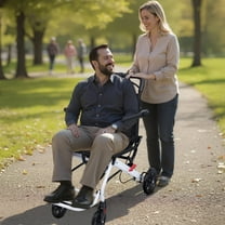 Portable Transit Travel Wheelchair, Folding Transport Wheelchairs for Adults and Seniors Support 180lbs, Narrow Doorways Wheel Chair, Lightweight Aluminum Wheelchair for Elderly