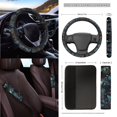 thumbnail image 3 of FOR U DESIGNS Cat Floral Moon Print 15 PCS Car Front Back Seat Covers Full Set, Steering Wheel Cover Seatbelt Strap Pad Trash Cans Rear View Mirror Cover Air Vent Storage Bag Coasters Keychain, 3 of 7