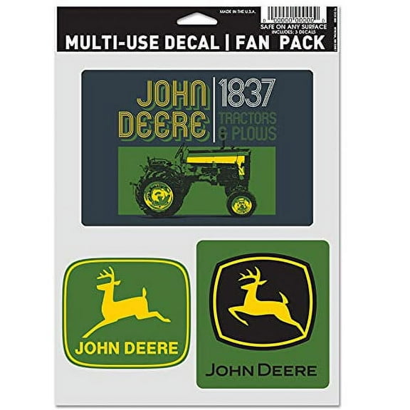 WinCraft John Deere Multi-Use Decals Automotive Specialty Parts, 3 Pack