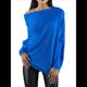 thumbnail image 1 of Suéteres de Otoño para Mujer 2025, Informales, de Larga de Murciélago, Holgados, con Hombros Descubiertos, de Punto, Tops Tipo Jersey Azul un Tamaño, 1 of 8