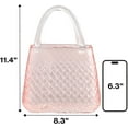 thumbnail image 6 of PORPAN Purse Vase, Glass Bag Vase, Pink Glass Vase, Modern Flower Vase, Aesthetic Vase for Flowers, Decorative Vase with Embossed Pattern for Wedding, Living Room, Bedroom, Table, Office(Round), 6 of 7