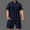Navy, variant on Bcfgryg Men's Casual Fashion Short Sleeve Set With Half Zip Collar Stylish Summertime Outfit For Men Men’s 2-Piece Sets