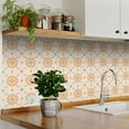 thumbnail image 2 of Mi Alma Floral Orange Cream Tile Stickers - Removable Vinyl 4x4, 24 pcs, 2 of 11