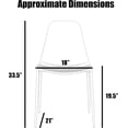 thumbnail image 2 of Set of 2 Modern Dining Kitchen Chairs Plastic Molded Armless Side Chairs with Metal Legs For Indoor Outdoor Patio, 2 of 12