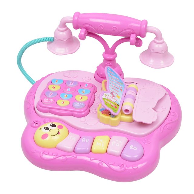 Teléfono de Música Baoblaze Juguete Con Batería Para Juego De Rol Rosado