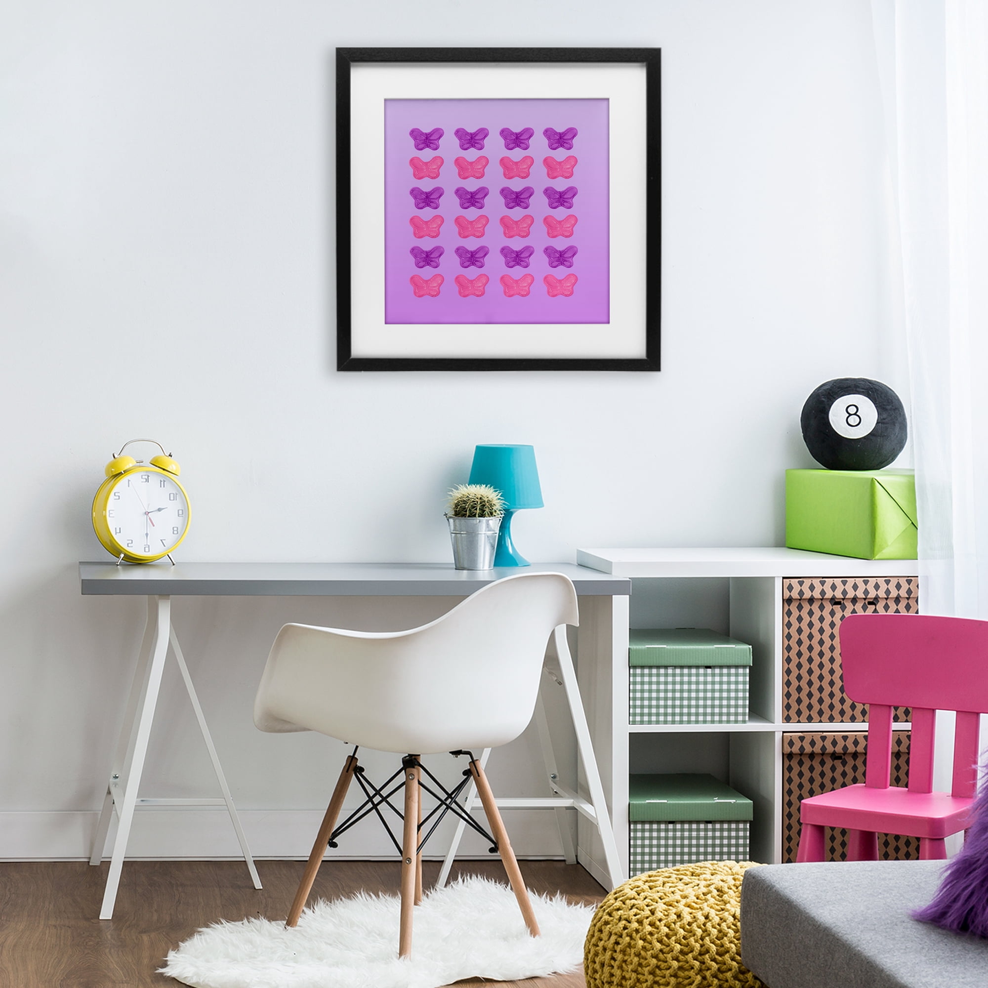 Stupell Industries Purple & Pink Butterfly Candies Black Framed Print Under Glass, design by LISH Creative
