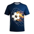 thumbnail image 4 of WUXIAN Kids Teens Boys Summer Shirts Football Print Short Sleeve Round Neck Stylish Funny Graphic Top For Youth Comfort Lightweight Summer Trendy Outddor Soccer Ball Pattern Tee,Dark Blue,9-10 Years, 4 of 4