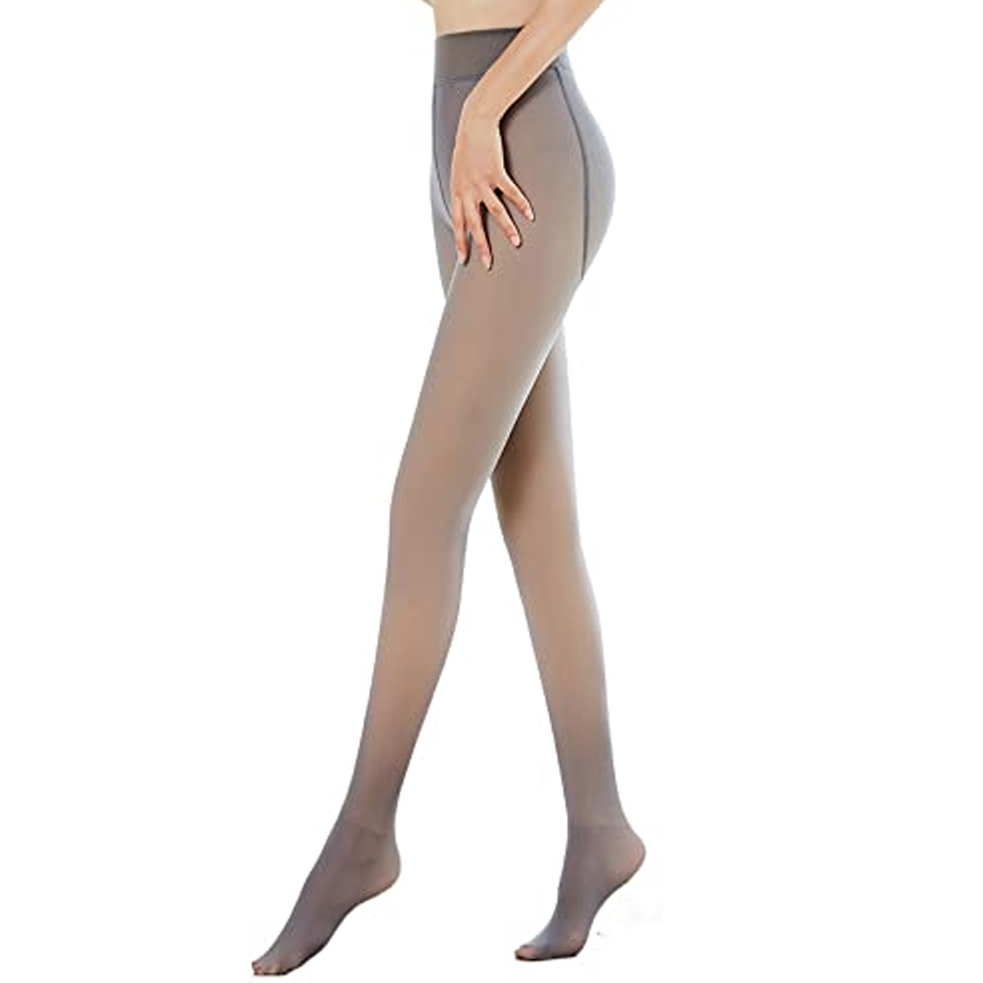 goowrom Women 's Fake Translucent Thermal Pantyhose Opaque Fleece Lined Tights  Winter Sheer Warm Stretchy Leggings - Walmart.com