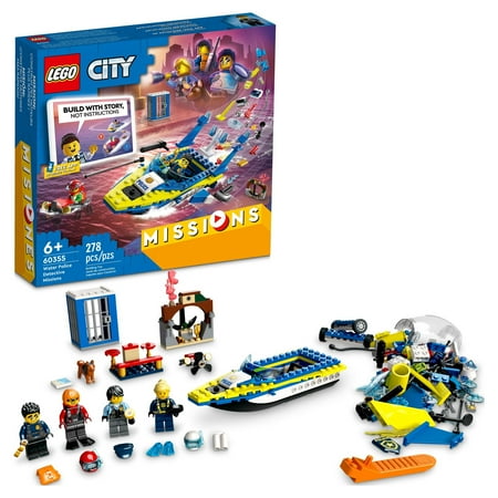 UPC: 0673419361934 | LEGO City Water Police Detective Missions  60355 with Speed Boat Toy  Interactive Digital Adventure Building Game Playset with Bricks and 4 Minifigures