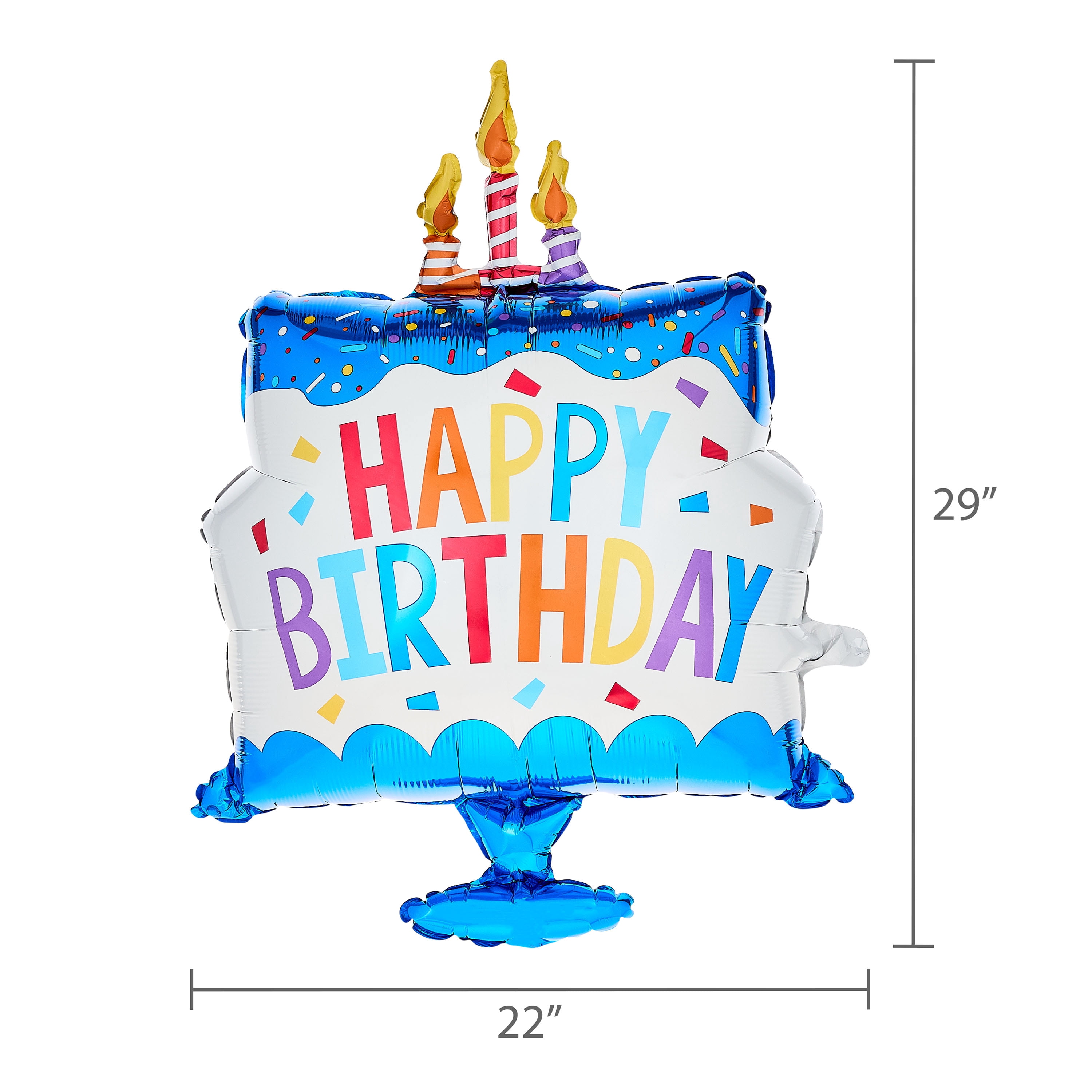 Multicolor Happy Birthday Cake Balloon Bouquet, 5 Pieces, by Way To Celebrate