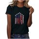 thumbnail image 1 of Blusas para las Mujeres Casual, Estampado Manga Corta Cuello Redondo Camiseta Top Hecho de Cómodo Estante de Imitación para Toda la Temporada de Uso Diario, Tops Cortos para las Mujeres, 1 of 4