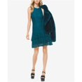 thumbnail image 1 of Michael Kors Vestido ajustado y acampanado con encaje floral para mujer, azul, PM, 1 of 2