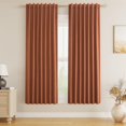 thumbnail image 1 of Cortinas opacas de lino terracota Guken, 160 cm de longitud, 2 paneles, 1 of 7