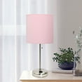thumbnail image 4 of Oslo 19.5" Contemporary Bedside Power Outlet Base Standard Metal Table Desk Lamp In Brushed Steel With Light Pink Drum, 4 of 7