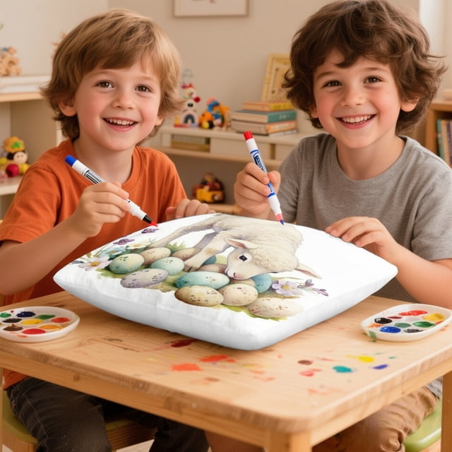 Outdoor Holiday Decorations Easter Themed Pillowcase 44X44 Cm (Insert Not Included) for Drawing and Holiday Decoration