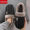 thumbnail image 2 of Big Size For Men's Pu Leather Slippers Indoor Waterproof Home Fur Male Couple Flat Women Men Winter Slipper Cotton Shoes zhangyuxiang LED, 2 of 2