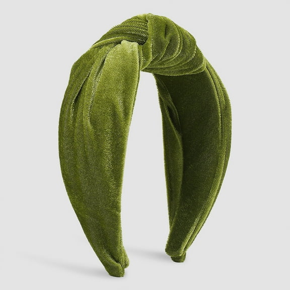 Green Headband for Women Fashion Headbands for Women Girls Headbands Vintage Velvet Headband Wide Top Knot Hair Hoops for Casual Wedding