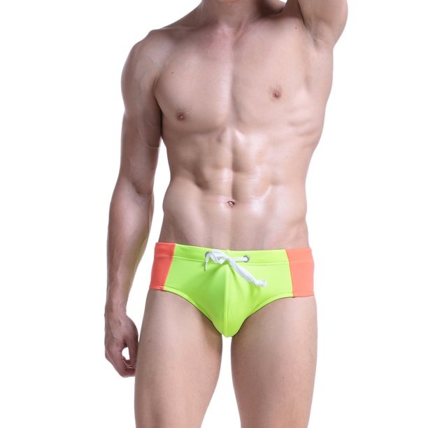 Pimfylm Mens Speedo Swim Briefs Mens Solid Color Thong Swimsuit Green