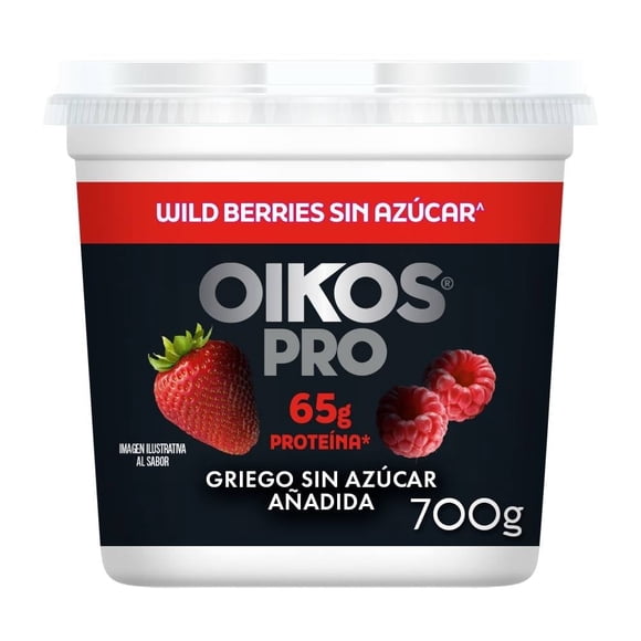 Yogurt griego Oikos Pro wild berries sin azúcar añadida 700g