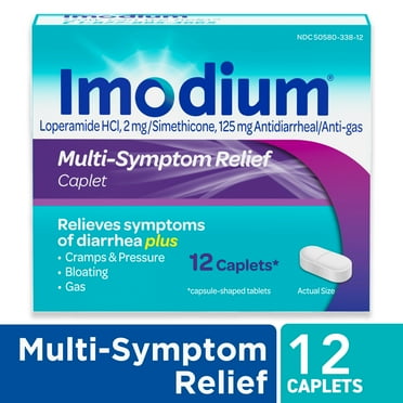 Imodium Multi-Symptom Relief Anti-Diarrheal Medicine Caplets, 12 Ct