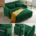 thumbnail image 4 of Zechuan Convertible Sofa Bed - Velvet Loveseat Sofa with Pull Out Sofa Bed - Sleeper Sofa Couch for Living Room - Green, 4 of 10