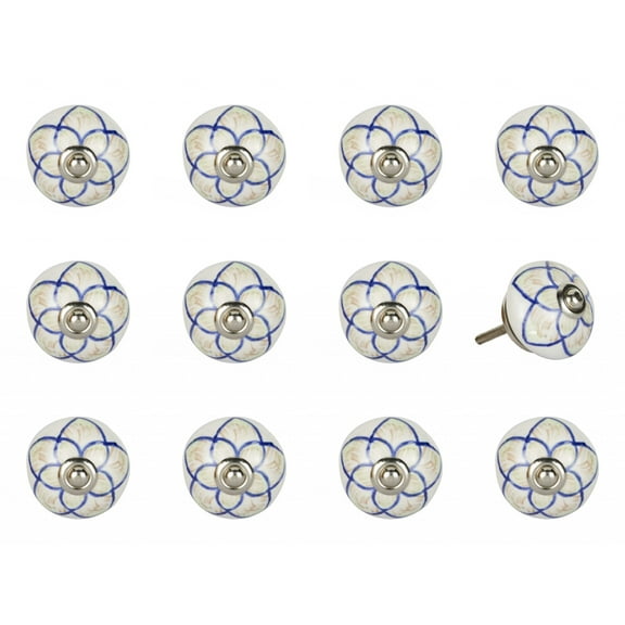 1.5" x 1.5" x 1.5" Ceramic Metal Multicolor 12 Pack Knob