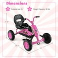 thumbnail image 3 of Gymax Go Kart for Kids 4 Wheel Toddler Ride On Pedal Car w/ Steering Handlebars Pink, 3 of 10