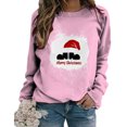 thumbnail image 1 of Top de suéter con estampado navideño de manga larga con cuello redondo para mujer primavera otoño Pompotops FGAJ9858, 1 of 5
