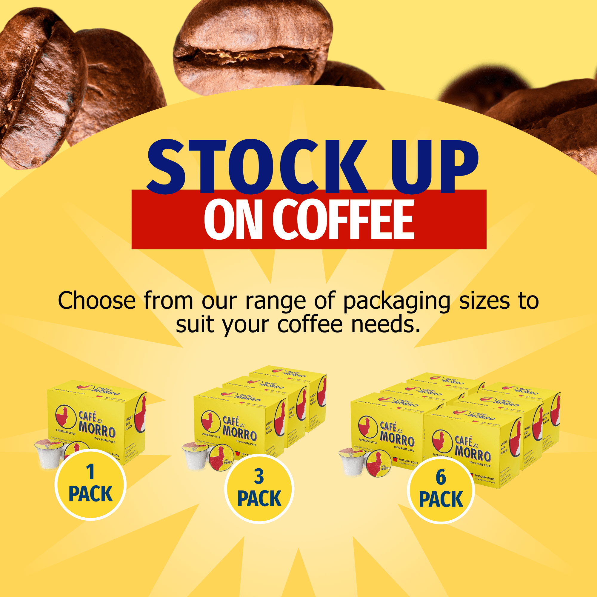 Cafe El Morro Espresso Single-Serve Pods (60 Count) Compatible with Keurig K-Cup Brewers