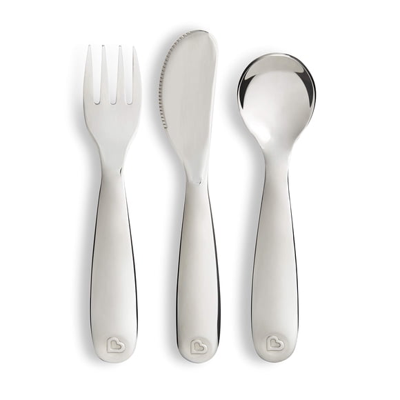 Munchkin Polish Toddler Fork, Knife and Spoon Utensilio Set, Acero inoxidable