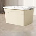 thumbnail image 2 of D Thickened Storage Box With Wheels Large Capacity Home Organization Box For Toys Clothes And Quilt Beige Plastic Durable And Portable 18.5 X 13.7 X 10.2 Inches 1.10 Lb, 2 of 7
