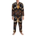thumbnail image 3 of Balery Quirky Owl With Glasses Pijama para Hombre de Dos Piezas con Manga Larga, Conjunto de Dormir y Descanso Suave con Bolsillos-Medium, 3 of 7
