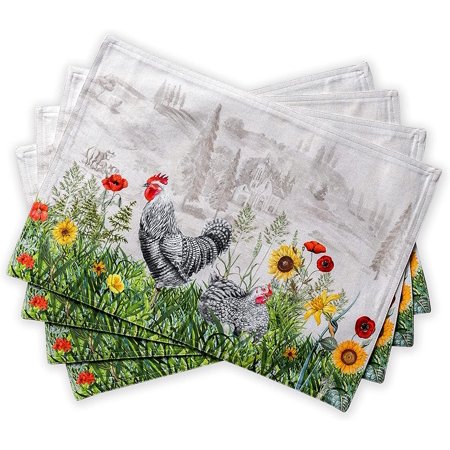 

100% Cotton Placemats Botanical Fresh Soft & Elegant Set of 4 for Family Dinners Kitchen Dining Cocktail Parties Wedding Spring/Summer (13 x19 )