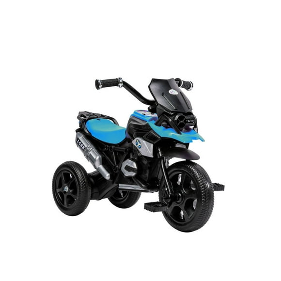 Triciclo The Baby Shop para niños con diseño de moto y luz Azul -