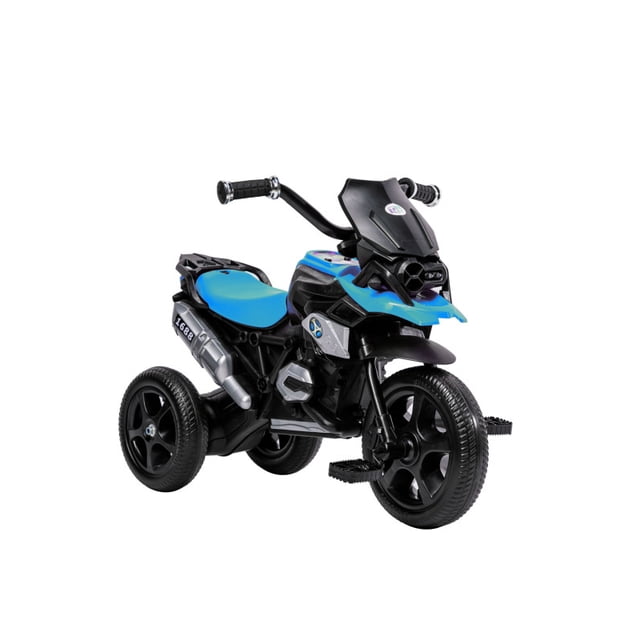 Triciclo The Baby Shop para niños con diseño de moto y luz Azul -