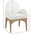 thumbnail image 3 of Meridian Furniture Waldorf Cream Boucle Fabric Dining Arm Chair, 3 of 8