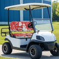 thumbnail image 3 of Yuyamidu Santa Claus Golf Cart Front Seat Cover Easy to Install Golf Cart Accessories Snowman Golf Seat Cover Fits Most Club Car and Golf Carts, Red Christmas, 3 of 8