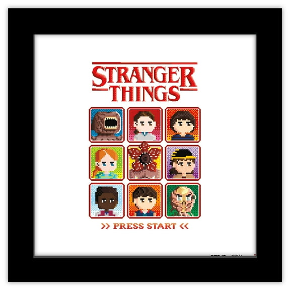 Gallery Pops Netflix Stranger Things: Season 5 (2025) - 8-Bit Characters Wall Art, Black Frame