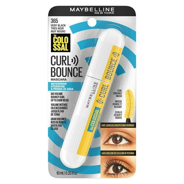 Máscara para pestañas Maybelline The Colossal curl bounce a prueba de agua 365 very black 10 ml