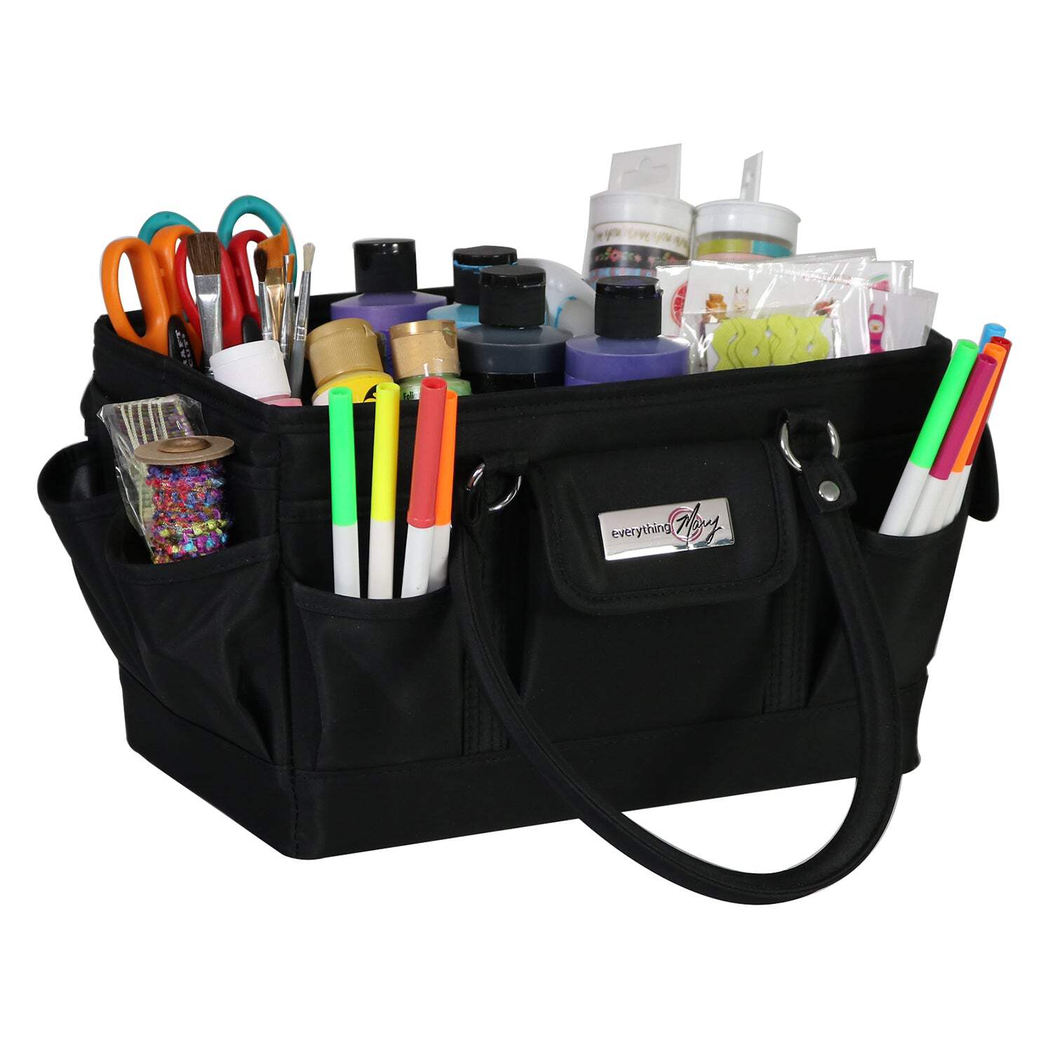 Everything Mary Deluxe Store  Tote Craft Organizer, Black