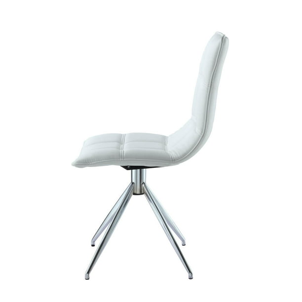 Whiteline Modern Living Apollo Swivel Dining ChairColorWhite,Quantity