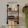 thumbnail image 3 of Industrial Pipe Shelf Floating Shelves Bathroom Pipe Shelving Farmhouse Bathroom Shelves with Towel Bar Towel Rack Over Toilet Industrial Shelf Rustic Wall Wood Shelves 19.7 Inch, 3 of 8