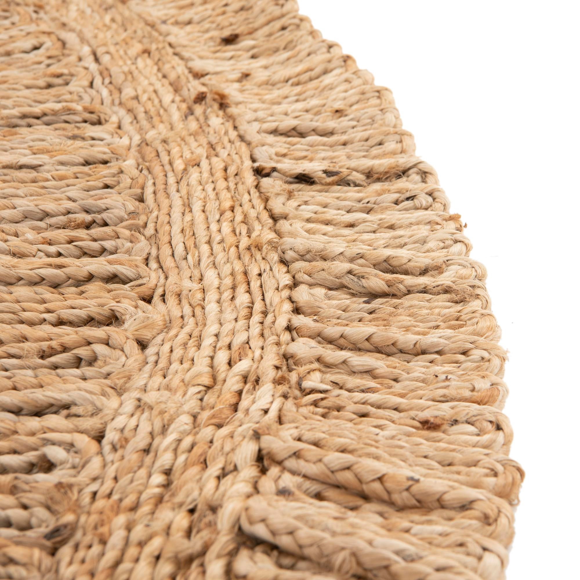 Unique Loom Braided Jute Collection Area Rug - Floral (6' 1" Round Natural)