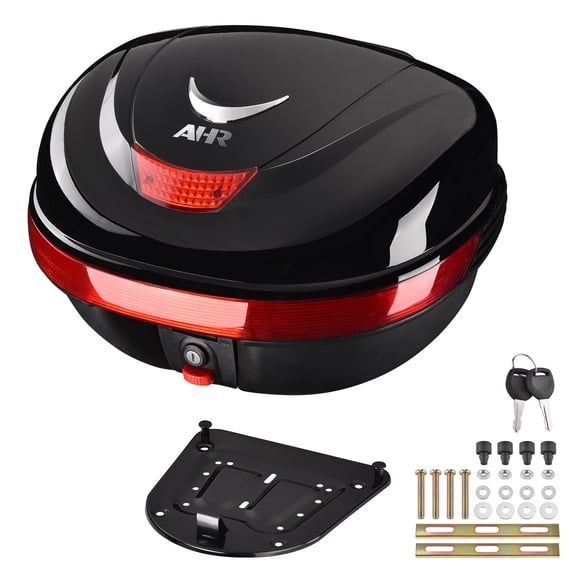 AHR 35L Motorcycle Tour Tail Box Scooter Trunk Storage Lock Carrier Case for Helmet