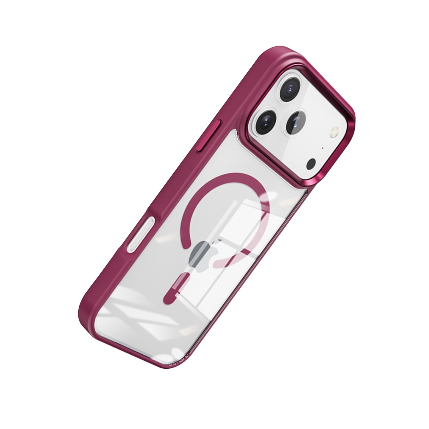 iPhone 17 Pro Max Aluminum Case with Wireless Charging Compatibility - Burgundy