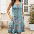 thumbnail image 4 of Aloohaidyvio Dresses for Women,Women Fashion Printed Casual Round-Neck Sleeveless Long Dress, 4 of 6