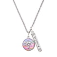 thumbnail image 1 of Delight Jewelry Silvertone Domed Multi Color RVT Silvertone Be Strong and Courageous Bar Charm Necklace, 23", 1 of 4