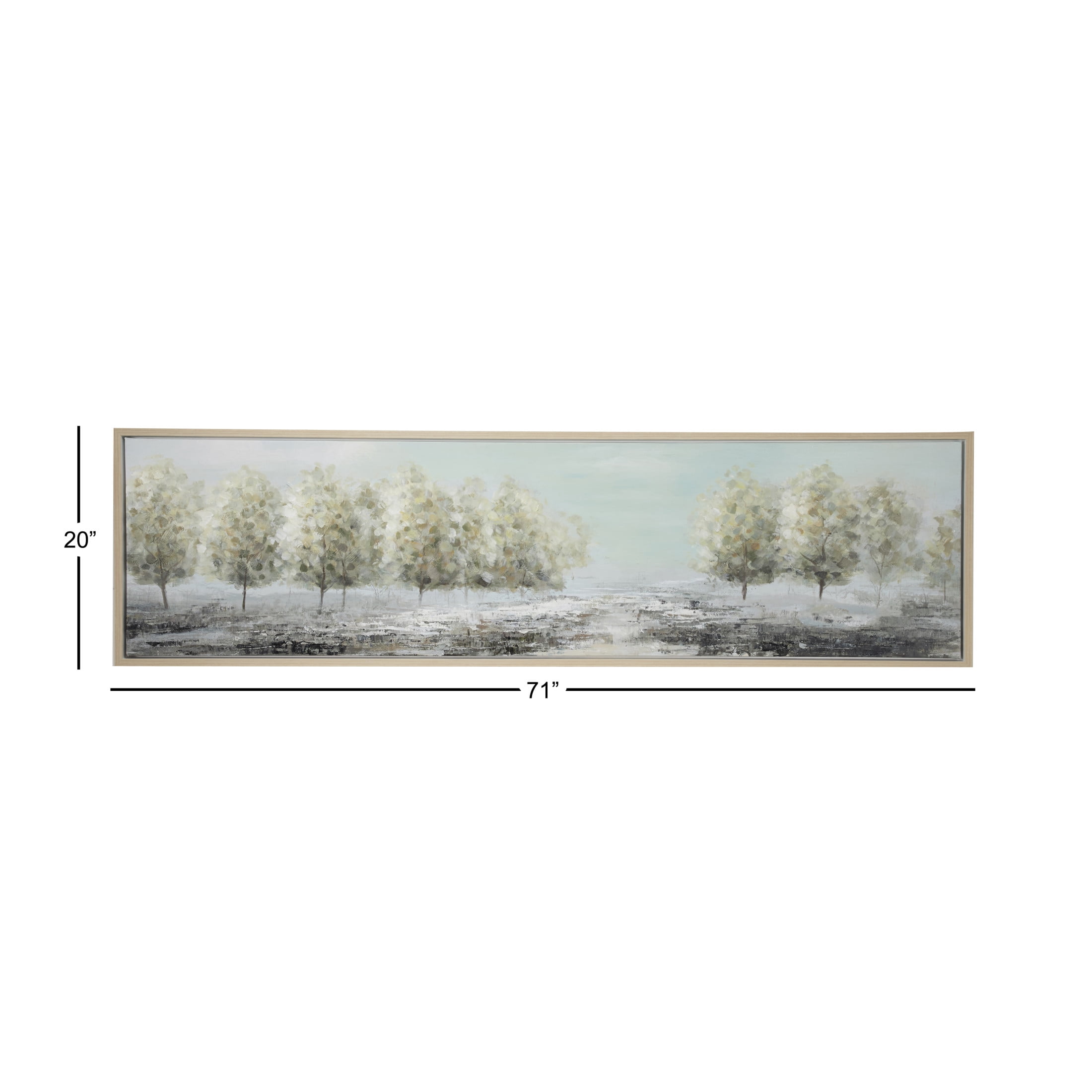 71" x 20" Tree Framed Wall Art with Tan Frame, by DecMode